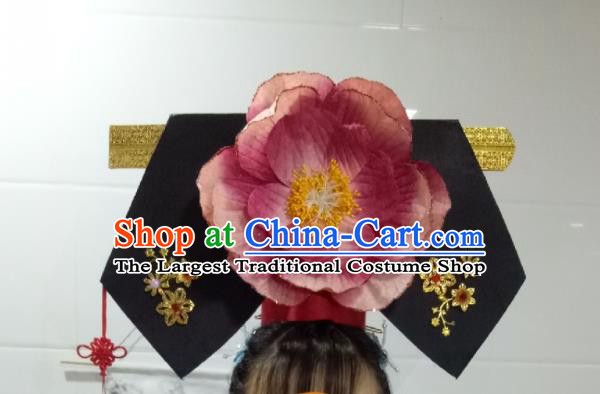 China Traditional Qing Dynasty Court Lady Headdress Ancient Infanta Giant Wing Headpiece TV Series Princess of Pearl Qing Er Hair Accessories