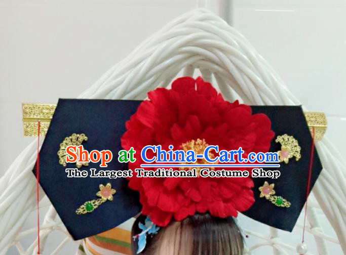 China Ancient Noble Woman Giant Wing Hair Accessories Traditional Qing Dynasty Princess Consort Headdress TV Series My Fair Princess Headpiece