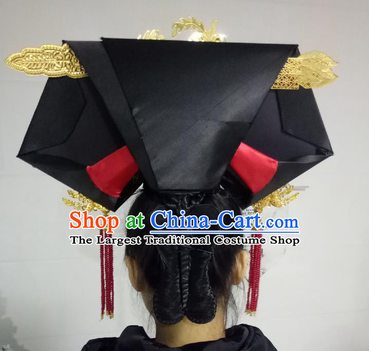 China Ancient Imperial Consort Giant Wing Hair Accessories Traditional Qing Dynasty Golden Phoenix Headdress TV Series Empresses in the Palace Zhen Huan Headpiece