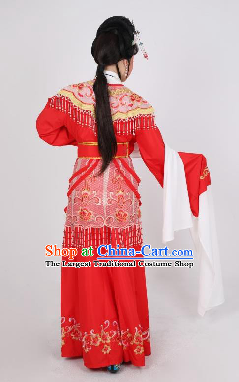 China Shaoxing Opera Diva Red Dress Peking Opera Princess Garment Costume Ancient Royal Empress Clothing