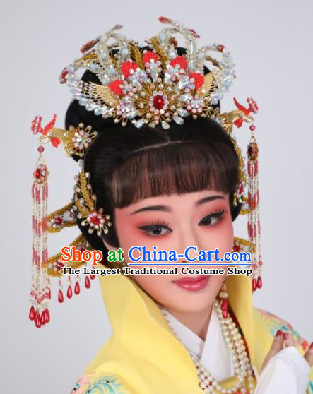 Chinese Shaoxing Opera Empress Headdress Beijing Opera Hua Tan Hairpieces Traditional Opera Queen Hair Accessories
