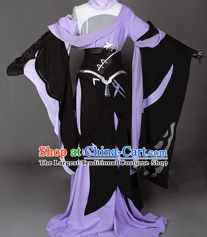 China Ancient Swordswoman Clothing Jian Xia Qing Yuan Chi Ming Dress Cosplay Female Knight Garment Costumes