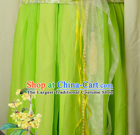 Chinese Cosplay Princess Garment Costumes Ancient Swordswoman Clothing Traditional The Legend of Chusen Bi Yao Green Hanfu Dress