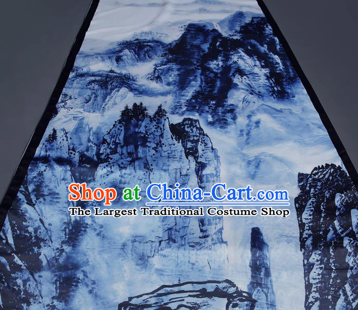 China Professional Catwalks Full Dress Dinner Party Formal Garment Compere Ink Painting Landscape Trailing Dress