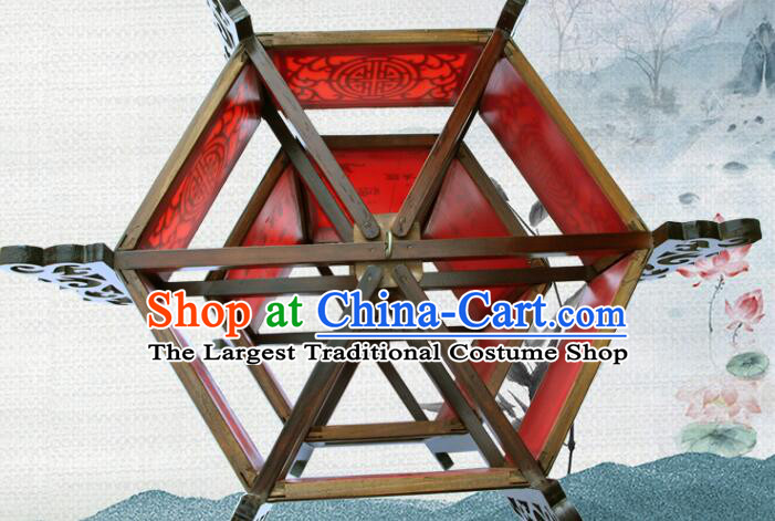 Top Chinese Festival Hanging Lamp Rosewood Palace Lantern Painting Plum Orchids Bamboo Chrysanthemum Wood Lantern