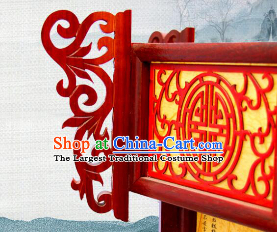Top Chinese Festival Hanging Lamp Rosewood Palace Lantern Painting Plum Orchids Bamboo Chrysanthemum Wood Lantern