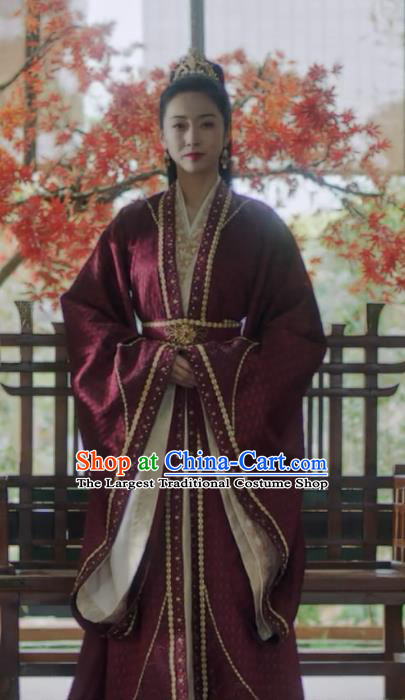 Chinese Wuxia TV Series Swordswoman Clothing Ancient Matriarch Red Dress Garments Qie Shi Tian Xia Feng Qi Wu Replica Costume