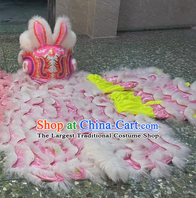 Top New Year Dancing Lion Chinese Gui Mao Year Happy Celebration White Rabbit Dance Costumes Complete Set