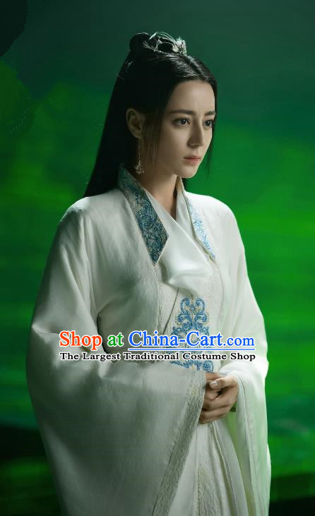 Chinese Ancient Swordswoman White Clothing Xian Xia TV Series Fairy Dress Apparel The Blue Whisper Ji Yun He Garment Costumes