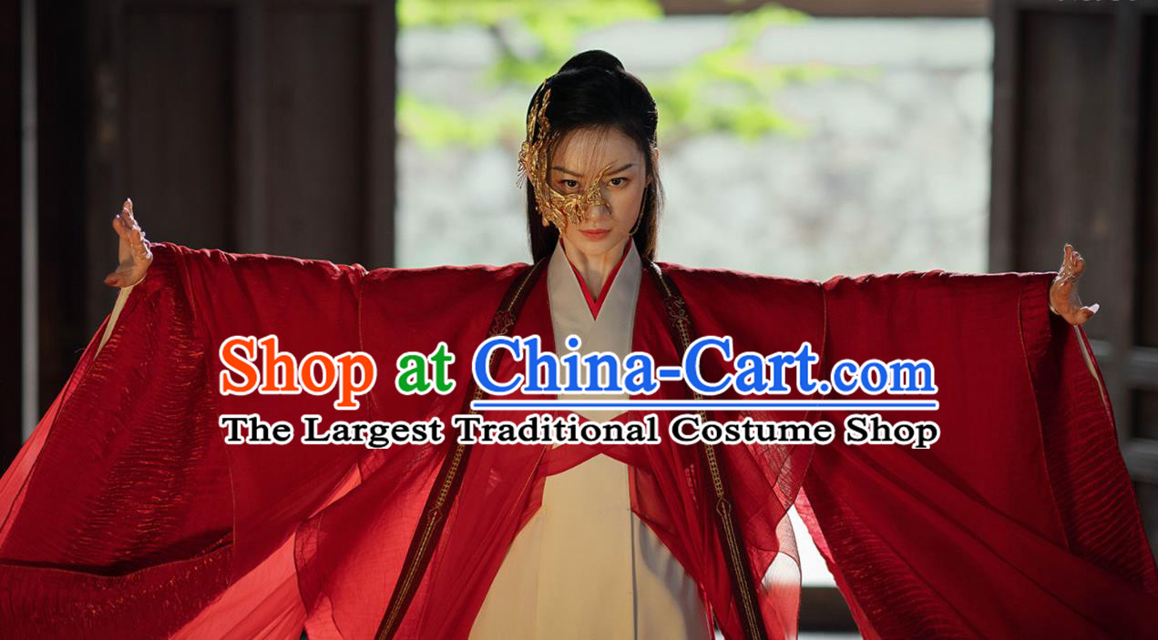 Chinese Xian Xia TV Series Fairy Red Dresses The Blue Whisper Princess Shunde Garment Costumes Ancient Female Swordsman Clothing