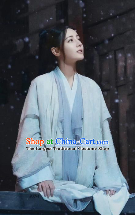 Chinese Xian Xia TV Series Fairy Dress Apparel The Blue Whisper Ji Yun He Garment Costumes Ancient Swordswoman White Clothing