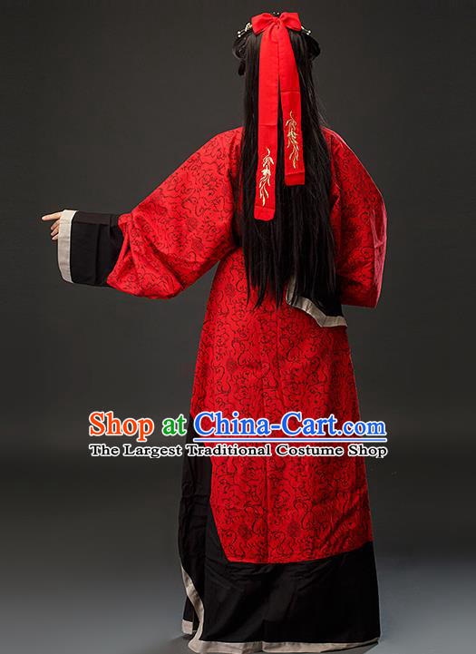 Chinese Han Dynasty Woman Red Dress Ancient TV Series Hanfu Clothing Traditional Curving Front Robe Costume