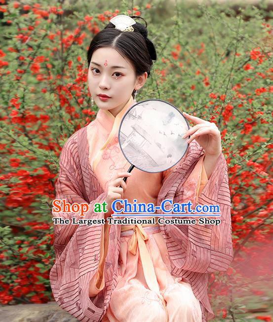 Chinese Traditional Xian Xia Fairy Costume Jin Dynasty Young Beauty Orange Dress Ancient TV Series Swordswoman Clothing