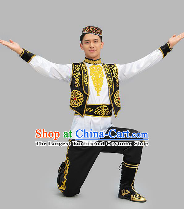 Chinese Xinjiang Dance Outfit Uyghur Nationality Male Dance Costume Group Dance Clothing