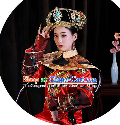 Chinese Qing Dynasty Queen Garment Costumes Ancient Imperial Consort Clothing TV Series Empresses in the Palace Empress Red Dress