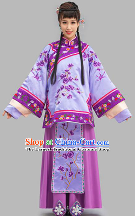 Chinese Traditional Xiuhe Purple Dress Ancient Young Mistress Clothing Late Qing Dynasty Garment Costumes