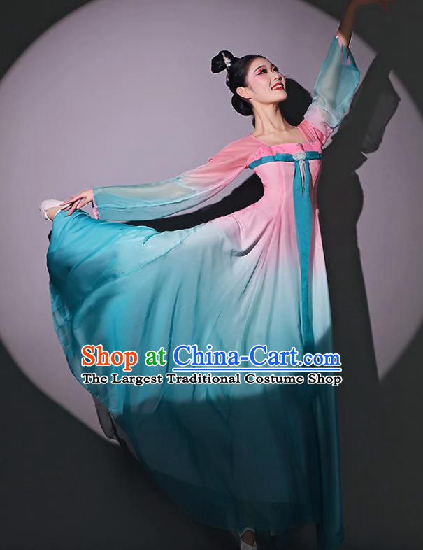 Chinese Classical Dance Garment Fan Dance Pink Dress Dancing Competition Clothing