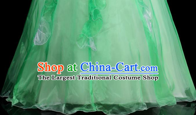 Chinese Modern Dance Clothing Stage Performance Costume Opening Dance Green Dress Women Group Dance Outfit