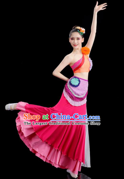 Chinese Stage Performance Fashion Classical Dance Clothing Woman Solo Dance Pink Dress Peacock Dance Costume