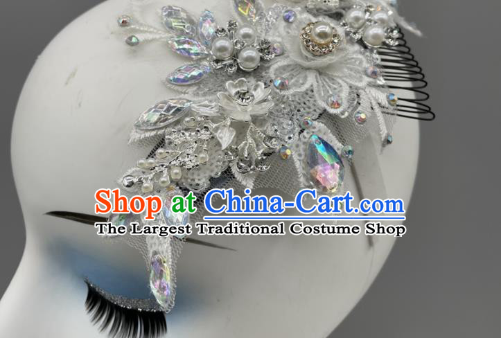 Chinese Folk Dance Hair Jewelry Yangko Dance Headdress Woman Solo Dance Silvery Headpiece