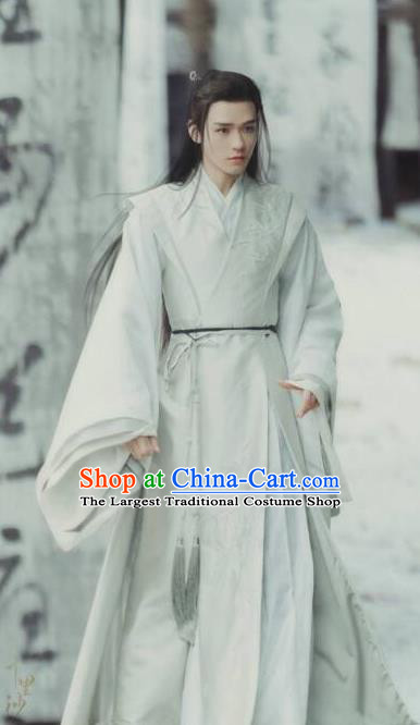 Chinese Drama Series Word Of Honor Wen Kexing White Garments Ancient Swordsman Costumes Traditional Wu Xia Childe Hanfu Clothing