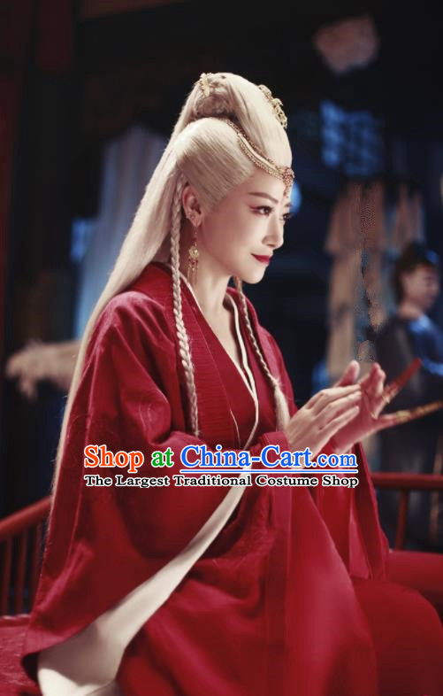 Chinese Ancient Swordwoman Costumes Traditional Wu Xia Beauty Ghost Hanfu Clothing Drama Series Word Of Honor Liu Qianqiao Red Dress Garments