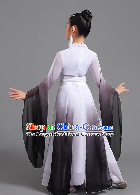 Chinese Water Sleeve Clothing Professional Classical Dance Black Dress Children Stage Performance Garment Costume