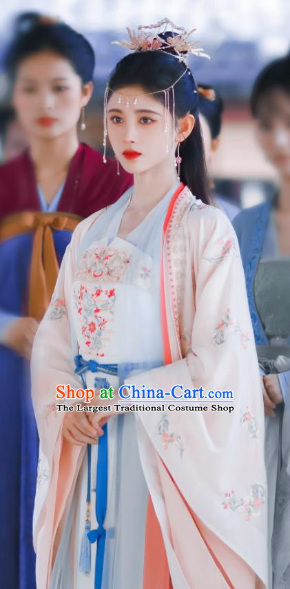 Chinese Ancient Court Lady Pink Dress and Headdress Romance Series Rebirth For You Replica Costumes Princess Jia Nan Clothing