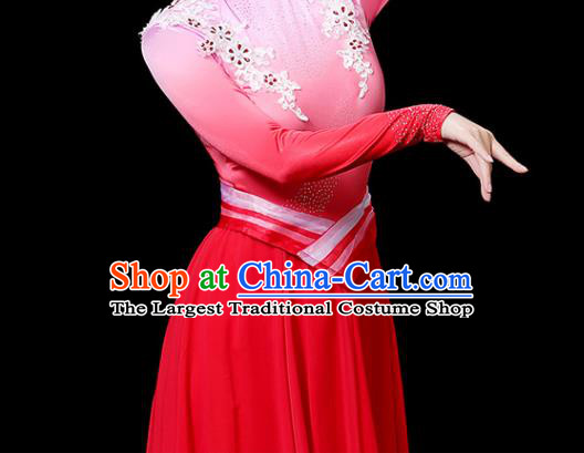 Chinese Spring Festival Gala Opening Dance Garment Classical Dance Clothing Professional Modern Dance Red Dress and Headpiece