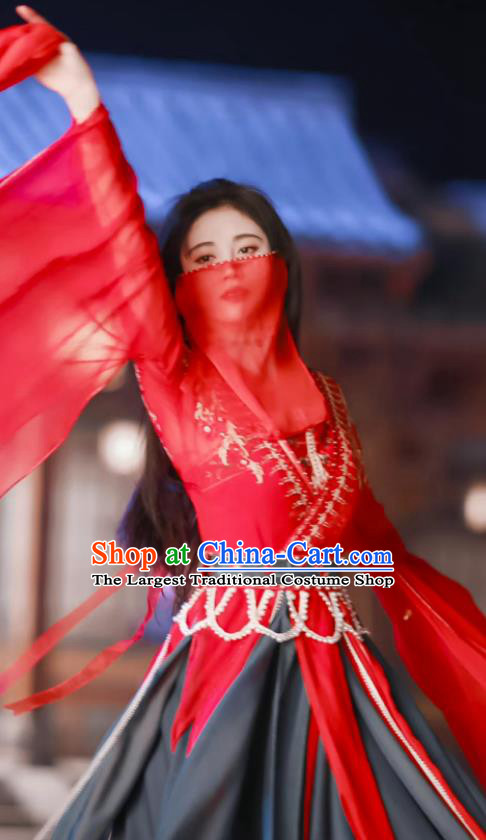 Chinese Romance Series Rebirth For You Jiang Baoning Replica Costumes Ancient Royal Princess Clothing Traditional Dance Red Dress Garments