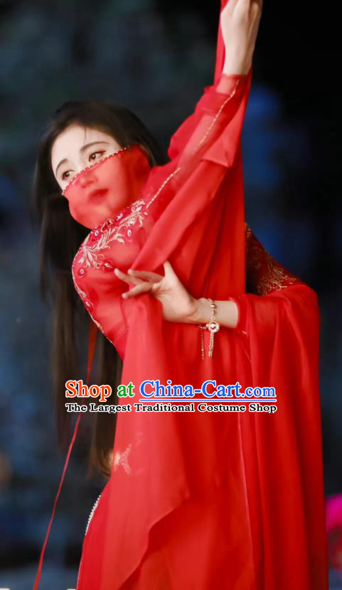Chinese Romance Series Rebirth For You JIang Baoning Replica Costumes Ancient Royal Princess Clothing Traditional Dance Red Dress Garments