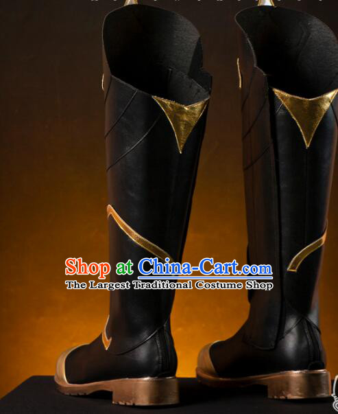 Chinese Cosplay Boots Handmade Swordsman Shoes Black Boots
