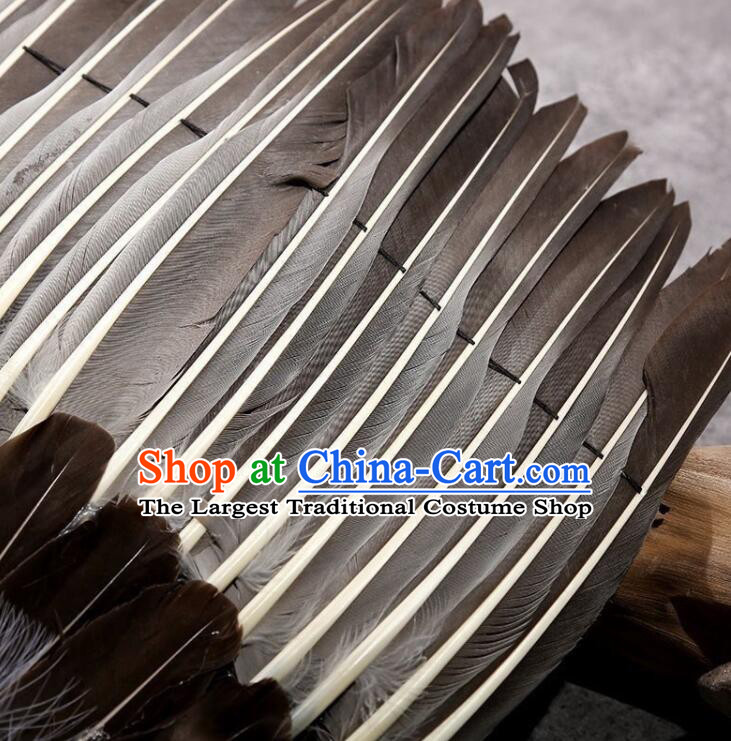 Traditional Zhuge Liang Fan Eight Trigrams Fan Handmade Chinese Feather Fans for Men