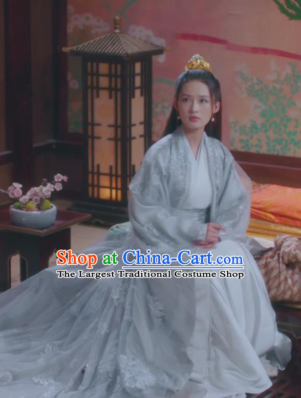 Chinese Traditional Royal Lady Dress Garments Wuxia TV Series The Wolf Ma Zhaixing Costumes Ancient Princess Clothing and Hair Accessories