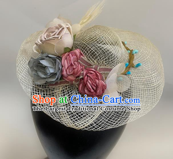 Handmade Flowers Headwear Children Performance Headdress Handmade Straw Hat