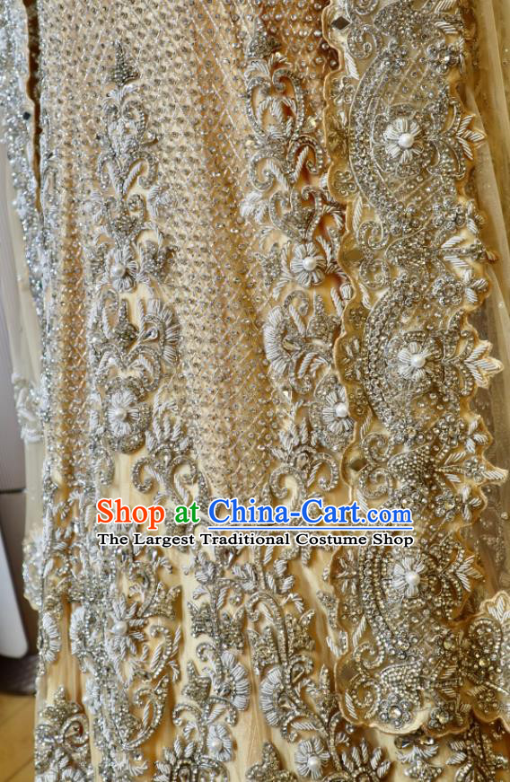 Top India Bride Lengha Garment Traditional Embroidered Yellow Dress Outfit Indian Wedding Clothing