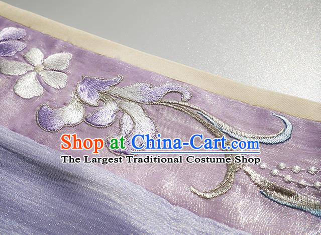Chinese Southern and Northern Dynasties Princess Costumes Traditional Court Hanfu Clothing Ancient Goddess Lilac Dresses Complete Set