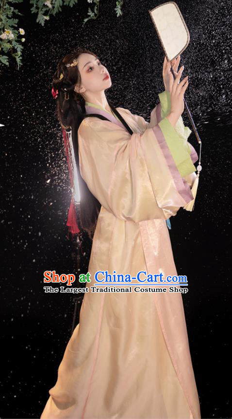 Chinese Traditional Yarn Hanfu Dress Han Dynasty Court Lady Garment Costumes Ancient Princess Clothing