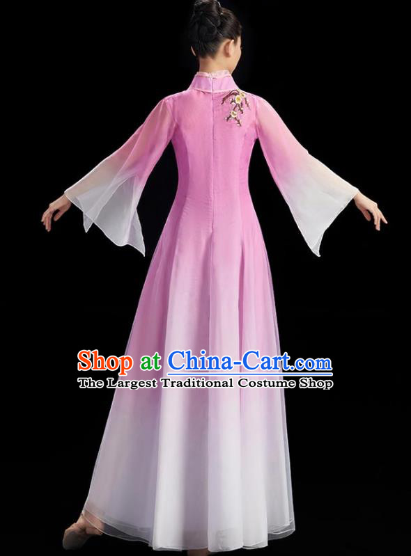 China Umbrella Dance Costume Stage Performance Garment Classical Dance Clothing Women Group Dance Purple Dress