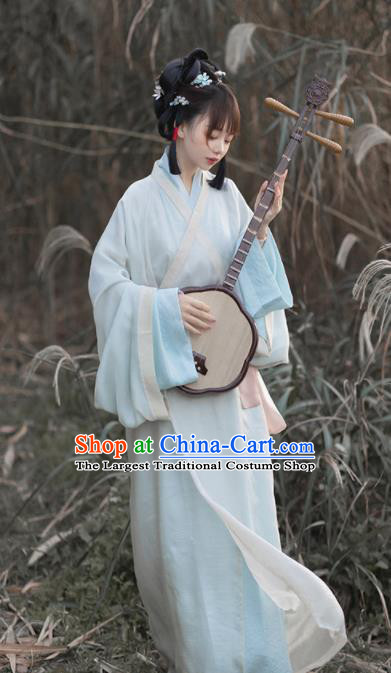 Chinese Han Dynasty Palace Lady Clothing Traditional Hanfu Dress Yarn Garment Ancient Princess Historical Costumes for Women