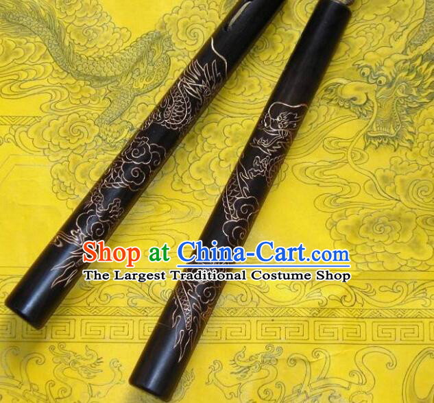 Top African Blackwood Nunchakus Chinese Martial Arts Nunchaku Handmade Kung Fu Carving Dragon Nunchaka