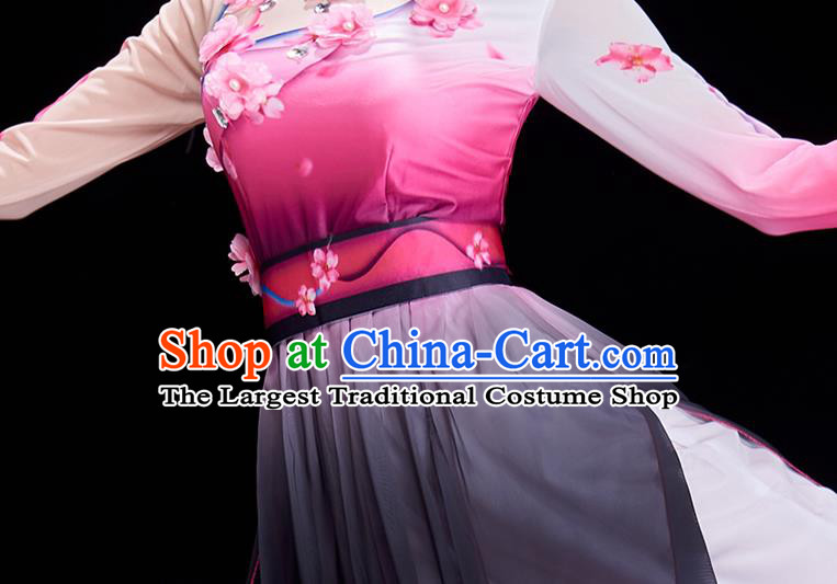 Chinese Classical Dance Costume Stage Performance Pink Dress Umbrella Dance Clothing Women Group Dance Garments