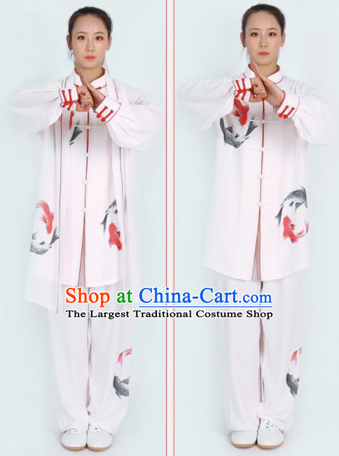 Chinese Martial Arts Competition Clothing Tai Chi Performance Outfit Kung Fu Costumes Tai Ji Printing Carps Uniform