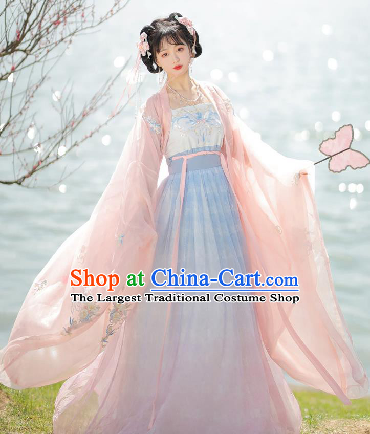 China Traditional Hanfu Dress Tang Dynasty Young Lady Clothing Ancient Princess Garment Costumes Complete Set