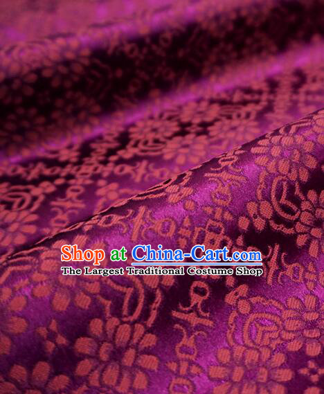 Top Chinese Brocade Fabric Hanfu Silk Fabric Deep Purple Tapestry Cloth
