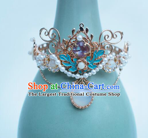 Chinese Ancient Princess Cloisonne Bracelet Handmade Hanfu Bangle Traditional Amethyst Jewelry