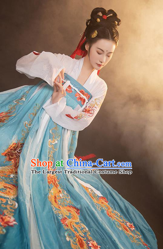 Chinese Traditional Ruqun Hanfu Dress Tang Dynasty Princess Historical Costumes Ancient Goddess Clothing