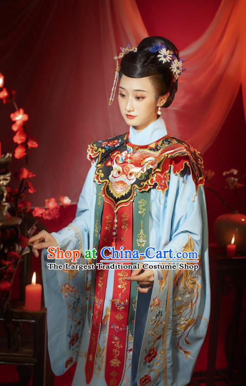 China Ming Dynasty Court Woman Garment Costumes Ancient Imperial Consort Dress Traditional Embroidered Hanfu Clothing