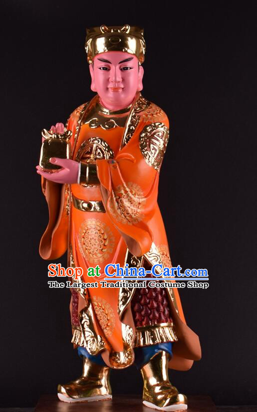 Handmade Dunhuang Colored Resin Sculptures  inches Zhou Cang and Guan Ping Statues