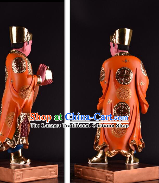 Handmade Dunhuang Colored Resin Sculptures  inches Zhou Cang and Guan Ping Statues